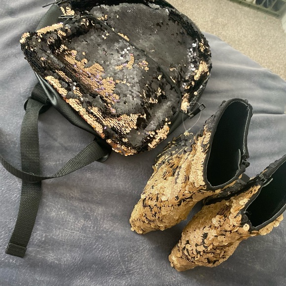 Sequin booties ad book bag - Picture 3 of 4